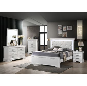 Amalfi Sophie Series 6-Piece King Bedroom Set in White BR2050W