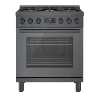 Bosch 800 Series 30 inch 3.7 cu. ft. Industrial Style Gas Range in Black Stainless Steel HGS8045UC