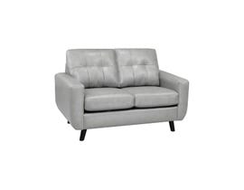 SBF Upholstery Fresno Collection Zurick Collection Leather Loveseat in Steel Grey 5543