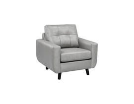 SBF Upholstery Fresno Collection Zurick Collection Leather Chair in Steel Grey 5543