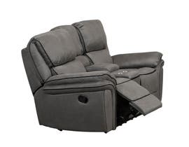 Titus Furniture Reclining Loveseat in Smoke Grey Padded Micro Suede Fabric T1185-L