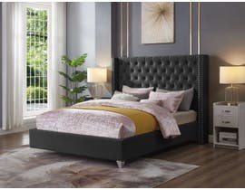 Upholstered Bed in Black T2380BK