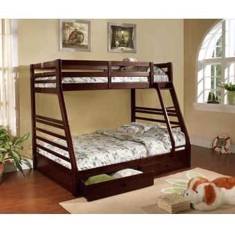 Titus Furniture Twin over Full Bunk Bed in Espresso T2700E