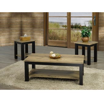 Titus Furniture Coffee Table Set in Medium Brown T5065-SET