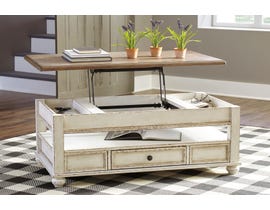 Signature Design by Ashley Realyn Lift Top Cocktail Table in White & Brown T523-9