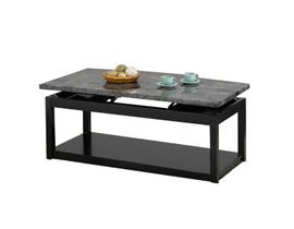 International Furniture Wood and Faux Marble Lift Coffee Table in Black IF-2046