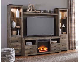 Signature Design by Ashley 4-Piece Entertainment Center with Fireplace Brown finish W446W3