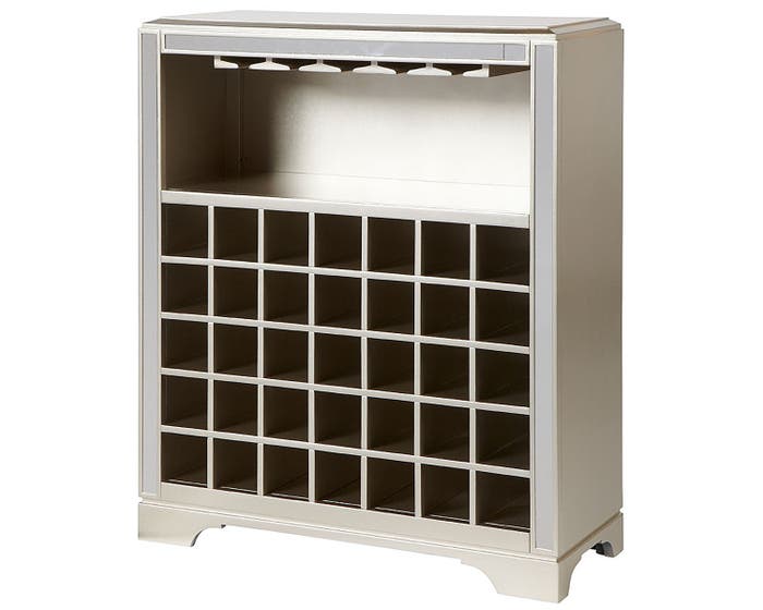 Avalon Distressed Wine Cabinet in Platinum WC1000-03