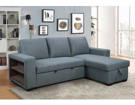Wesley 2pc Pull out Sectional in Blue
