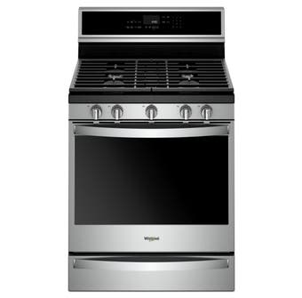 Whirlpool 30 inch 5.8 cu. ft. Free Standing True Convection Gas Range in Stainless Steel WFG975H0HZ