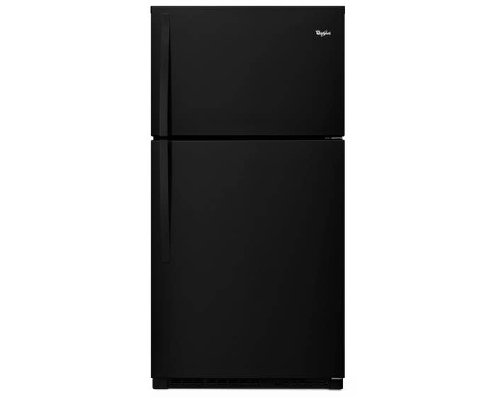 Whirlpool 33 inch 21.31cu. ft. Top Freezer Refrigerator with Optional EZ Connect Icemaker Kit in Black WRT541SZDB
