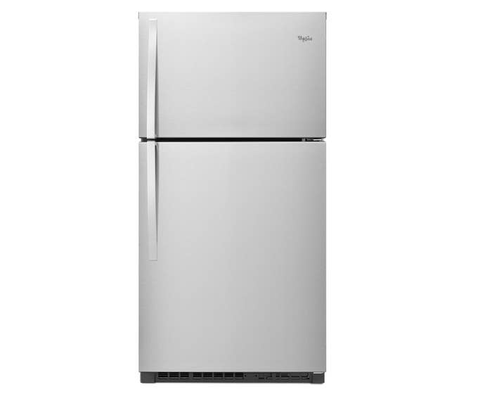 Whirlpool 33 inch 21.31 cu. ft. Top Freezer Refrigerator with Optional EZ Connect Icemaker Kit in stainless steel WRT541SZDM