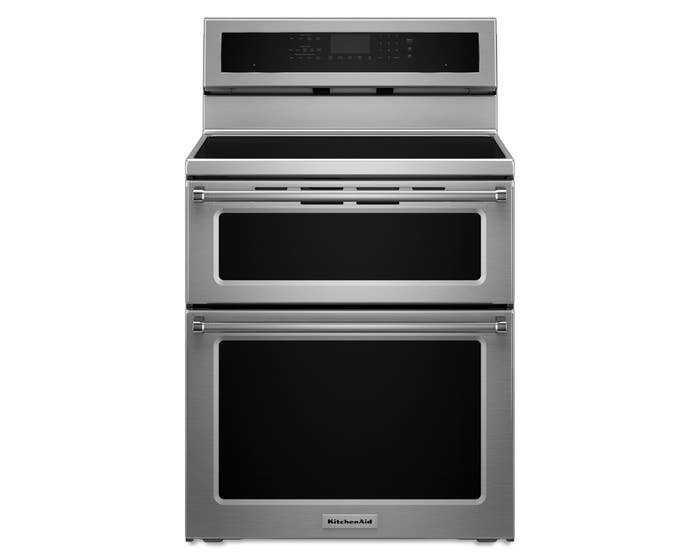KitchenAid 30 inch 6.7 cu. ft. Convection Double Oven Induction Range in Stainless Steel YKFID500ESS